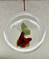 Red & Green Butterflies Ornament