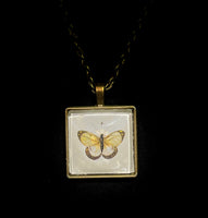 White Butterfly Print Necklace