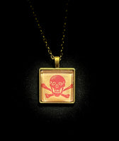 Red Skull and Crossbones Necklace