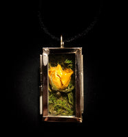Yellow Rose Reliquary Necklace